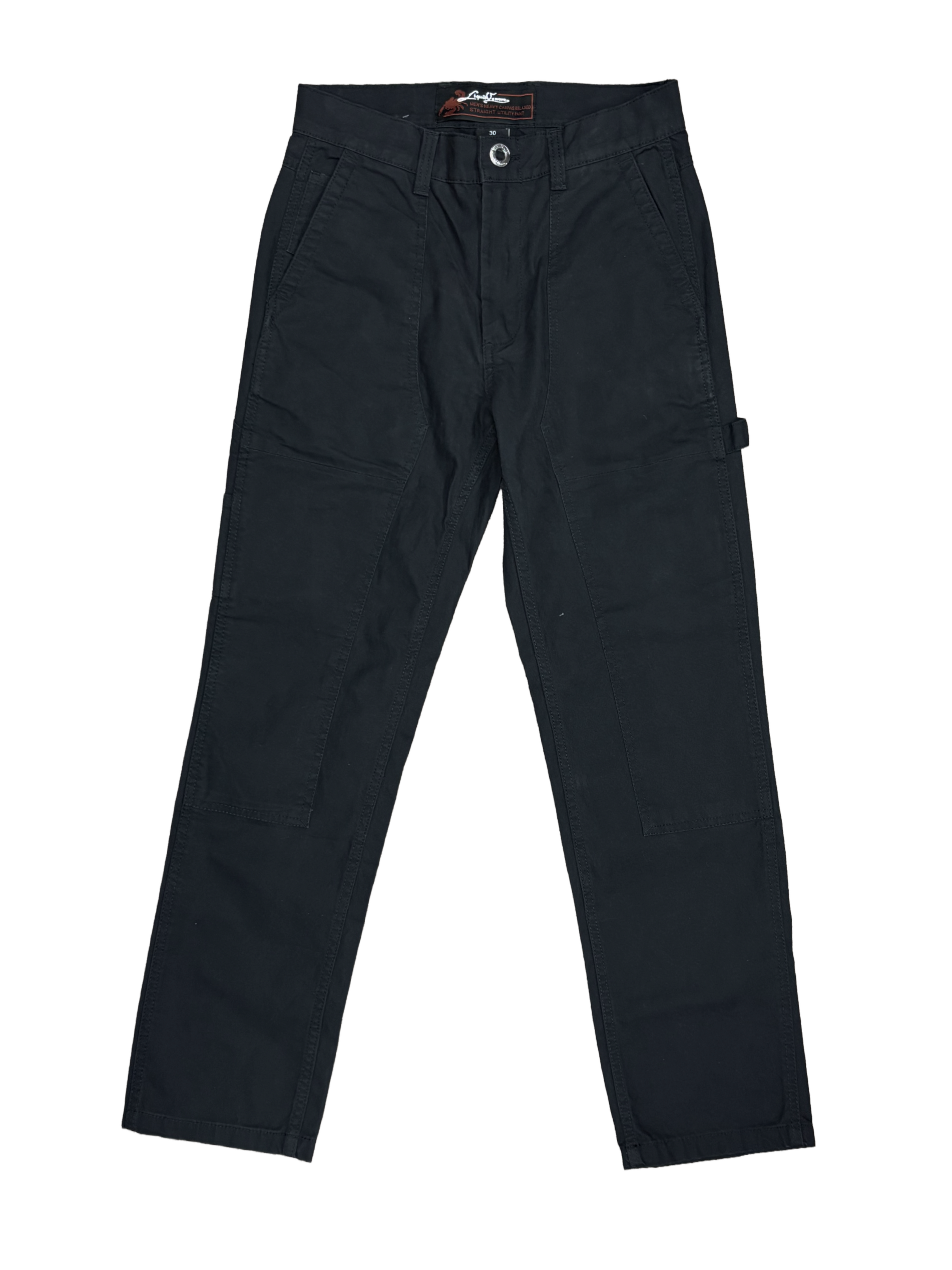 Men's Heavy Canvas Relaxed Straight Carpenter Utility Pant - Washed Black